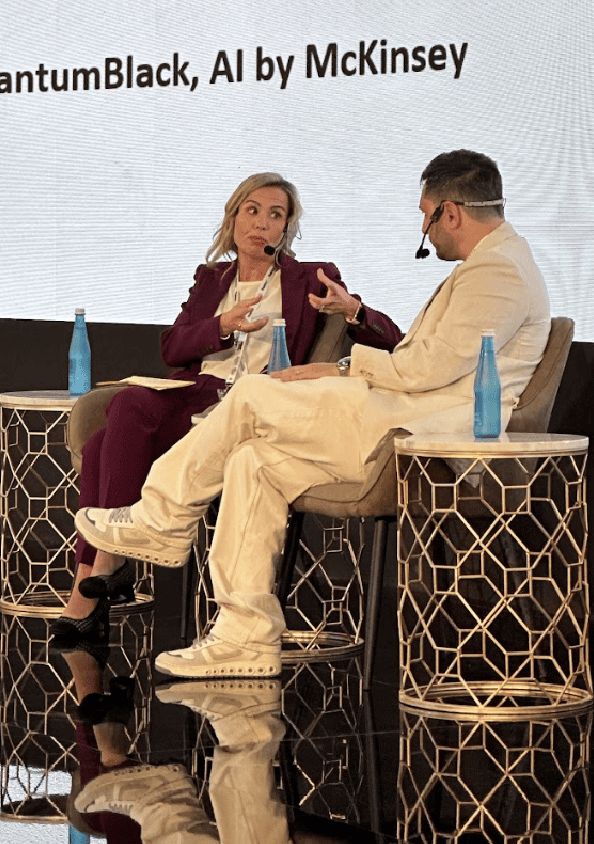 Chiara Marcati of QuantumBlack, AI by McKinsey, in a discussion moderated by Alessio Garofalo at AGCC’s session during Expand North Star 2024.